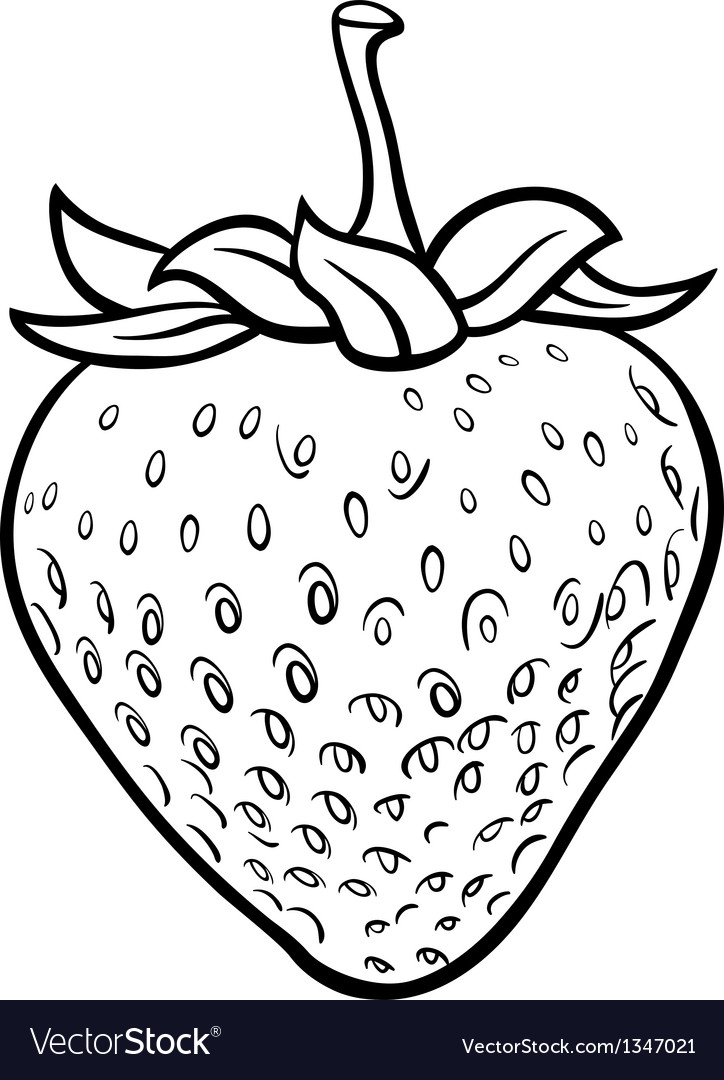 Strawberry for coloring book royalty free vector image