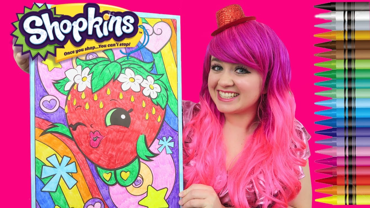 Shopkins strawberry kiss giant coloring page crayola crayons coloring with kimmi the clown