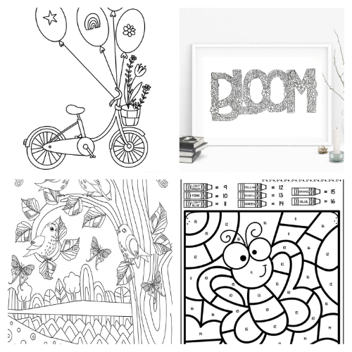 Free printable spring coloring pages