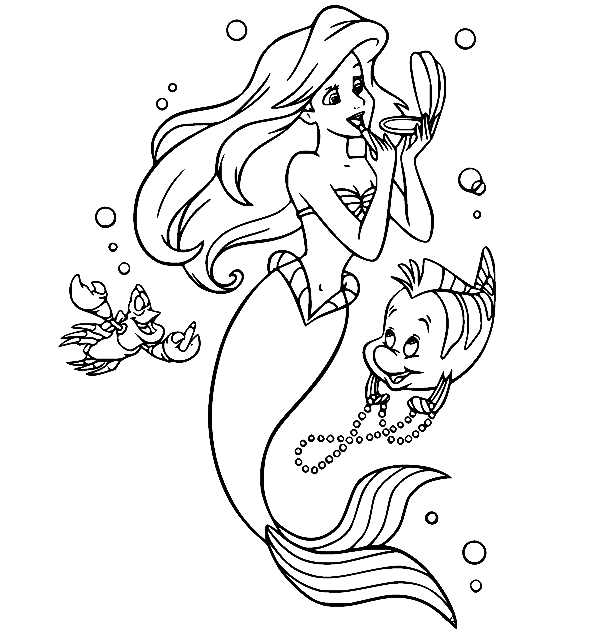 The little mermaid coloring pages printable for free download