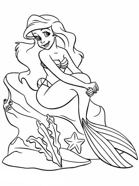 Free the little mermaid coloring page