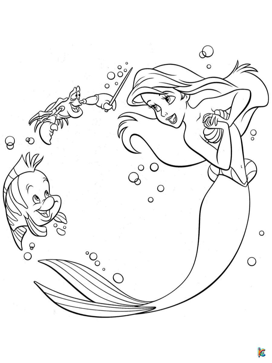 Mermaid coloring pages â