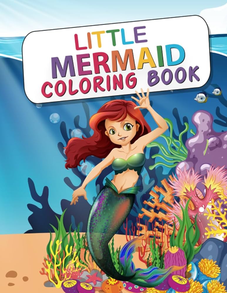 Little mermaid coloring book sea adventure activity book for toddlers kids with coloring pages ages