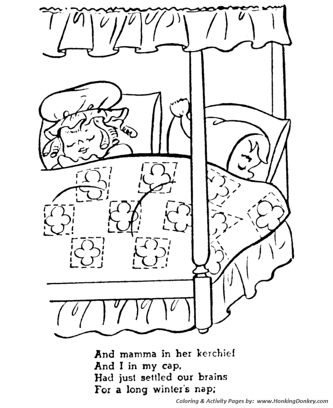 Night before christmas coloring pages christmas story coloring pages