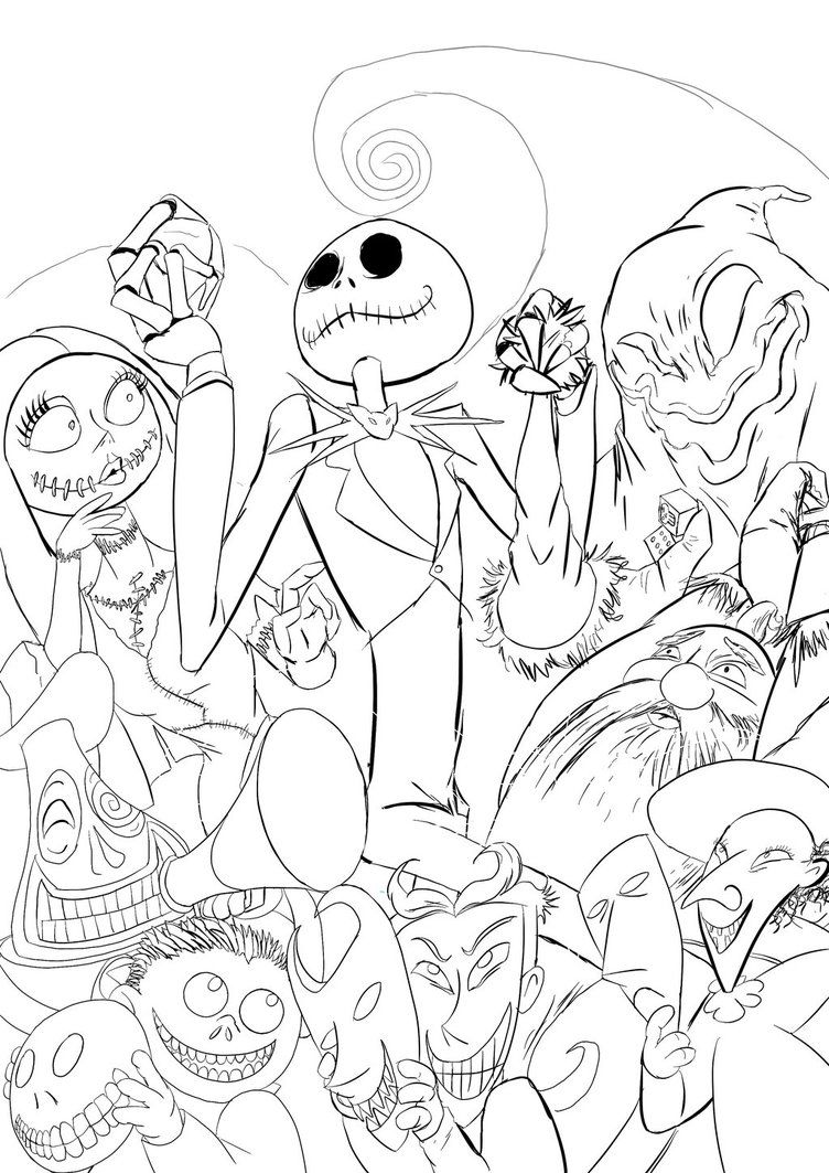 Free printable nightmare before christmas coloring pages