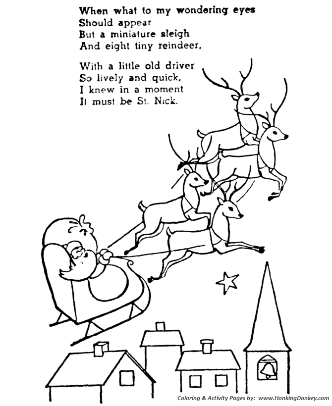 Night before christmas coloring pages christmas story coloring pages