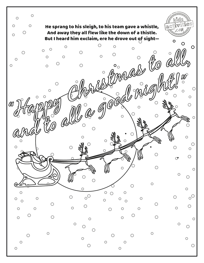 Free christmas coloring book twas the night before christmas kids activities blog