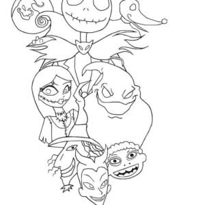 Nightmare before christmas coloring pages printable for free download