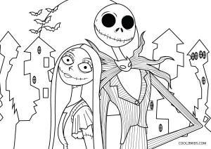 Free printable nightmare before christmas coloring pages for kids