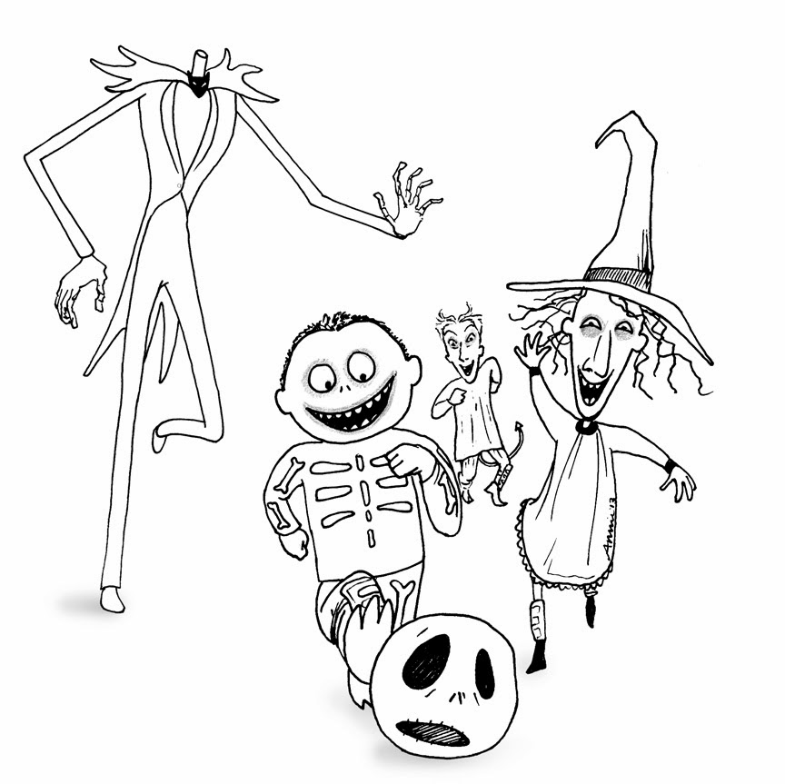 Free printable nightmare before christmas coloring pages