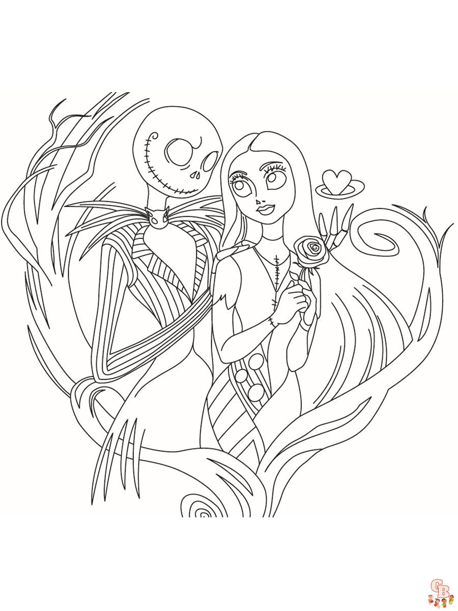 Free printable nightmare before christmas coloring pages