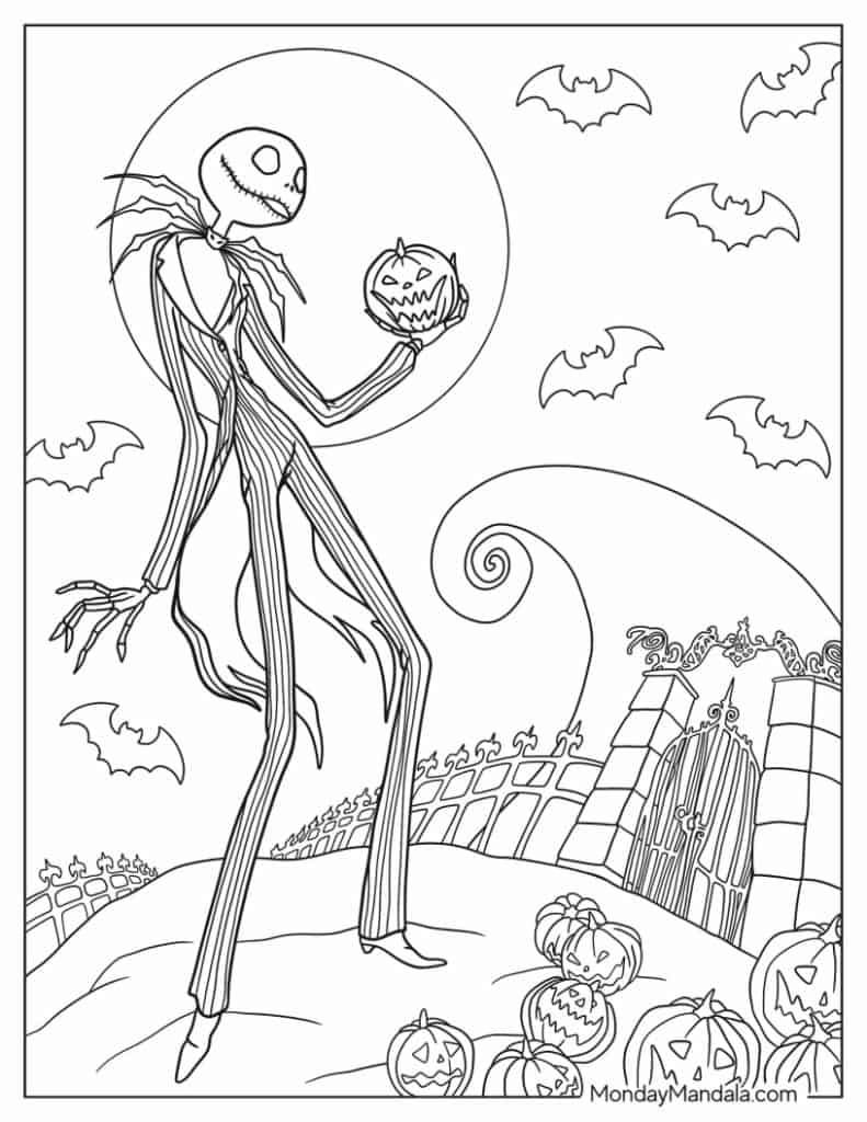 Nightmare before christmas coloring pages free pdfs