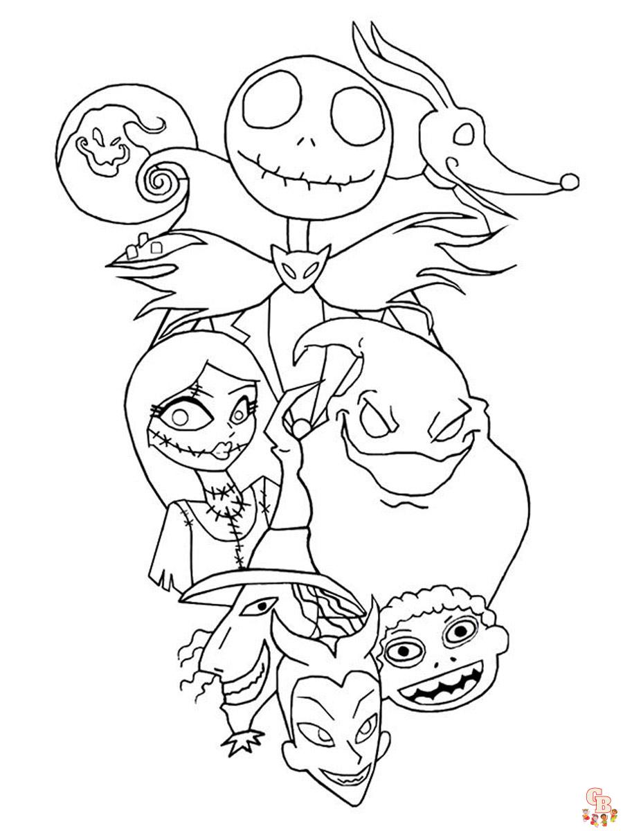 Free printable nightmare before christmas coloring pages