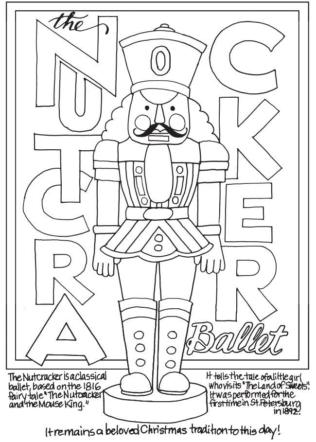 Freebie nutcracker coloring page â