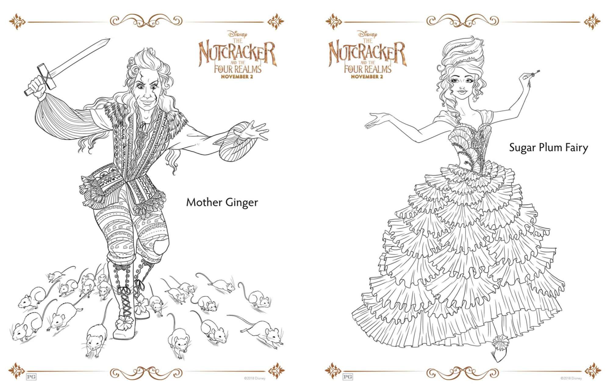 Disney nutcracker and the four realms coloring pages