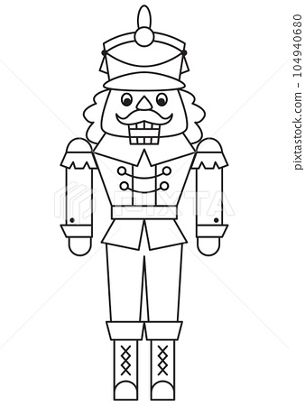 Nutcracker christmas coloring page vector