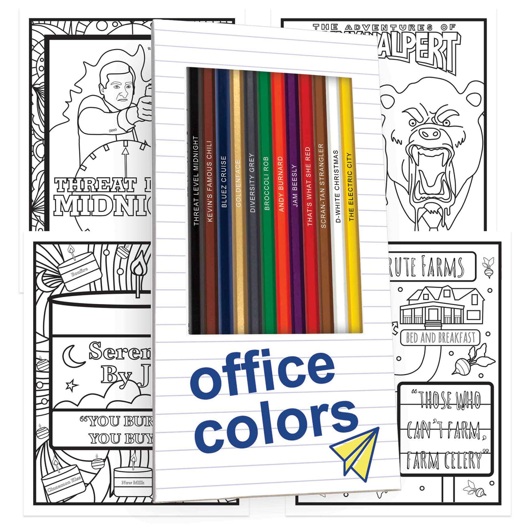 The office inspired colored pencils coloring gift bundle â pop colors