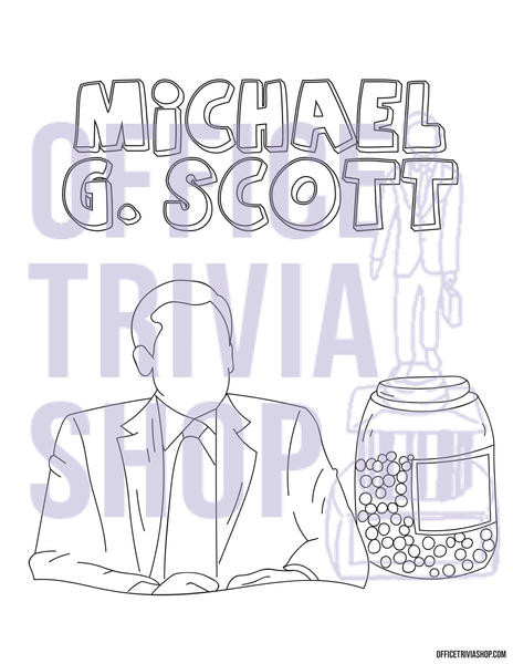 Michael scott cheese puffs coloring page â