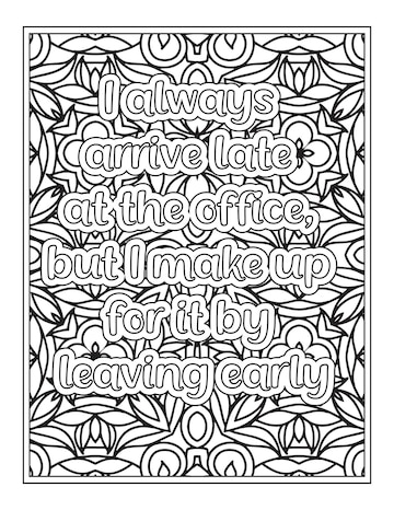 Premium vector funny quotes coloring page for kdp interior