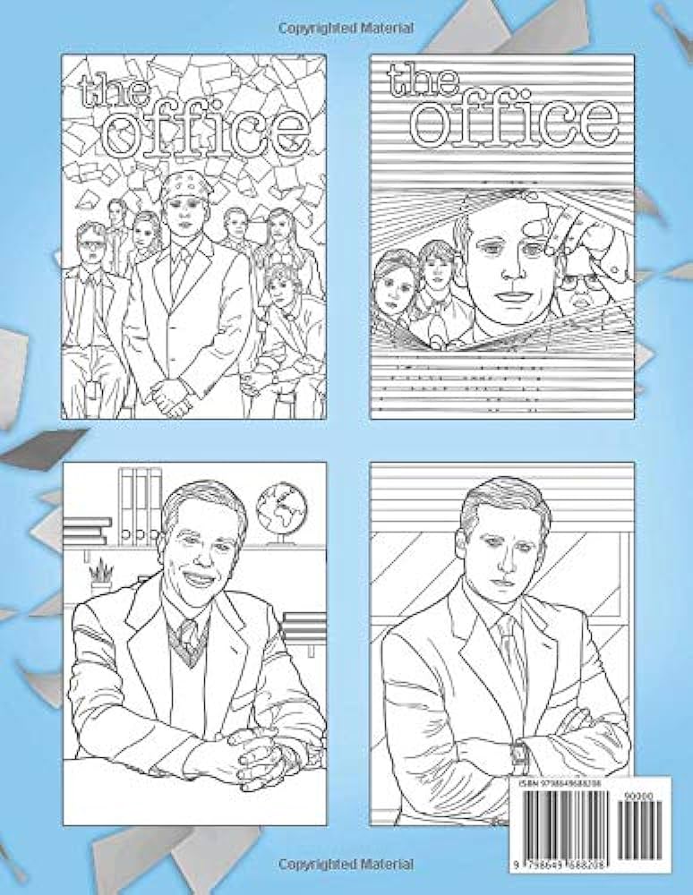 The office coloring book great coloring books for fan of the office tv show with dunder mifflin micheal scott dwight schrute jim halpert jeans billy books