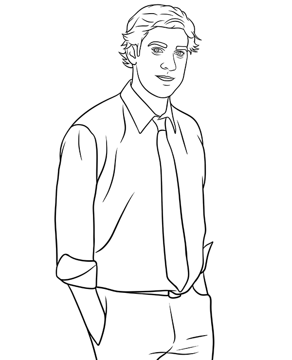 The office coloring page with jim halpert