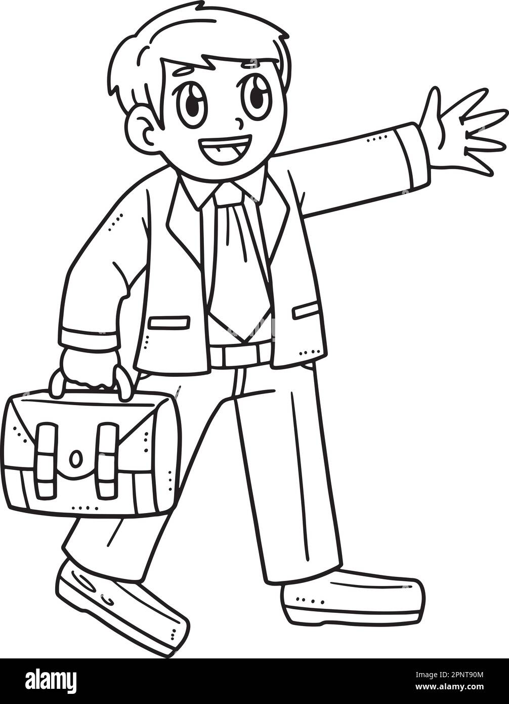 Office worker isolated coloring page for kids stock vector image art