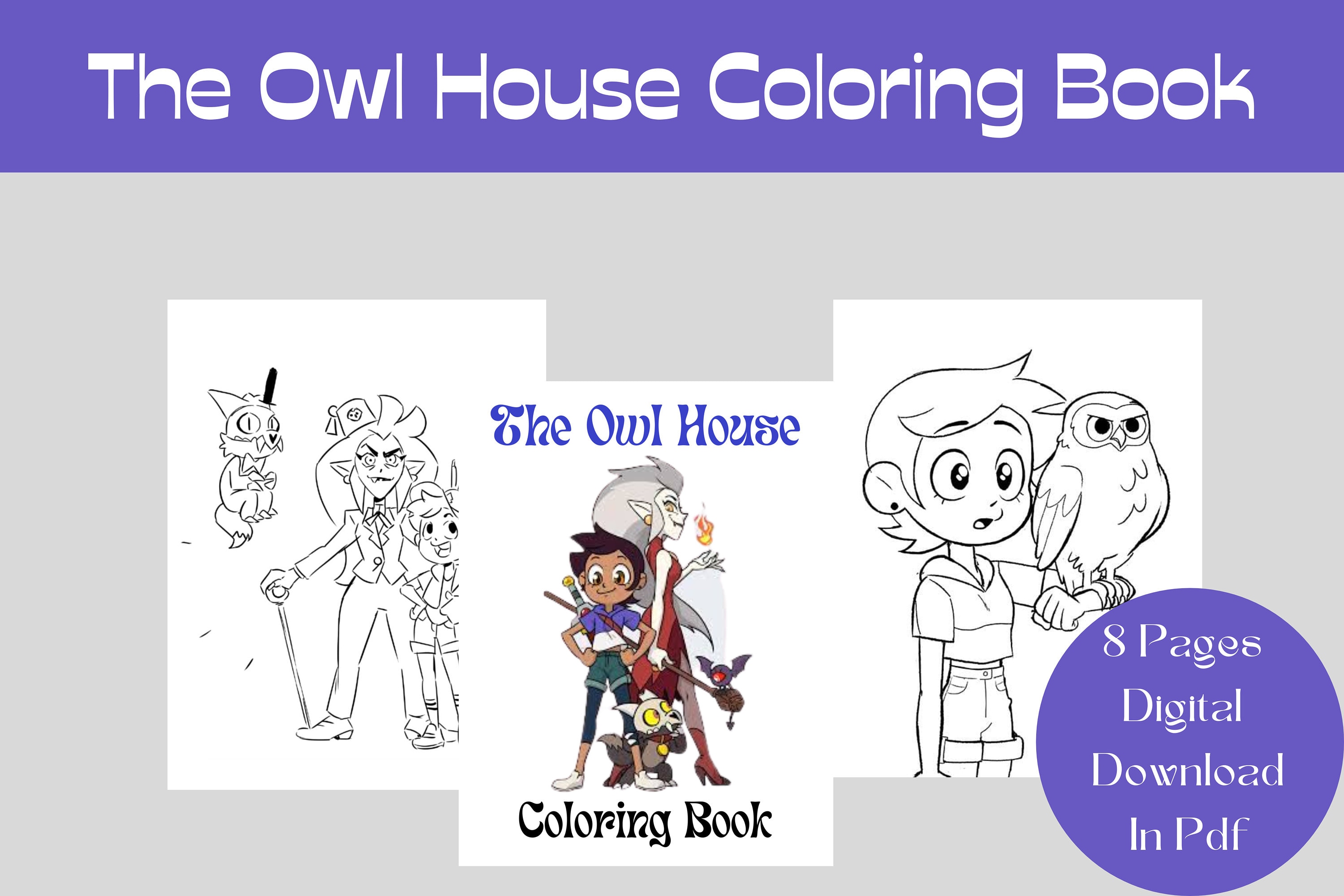 The owl house cute halloween printable download instant download pdfgift for christmasprintable color page