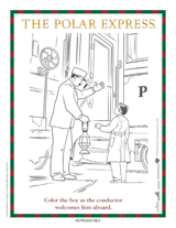 The polar express conductor coloring page printable christmas reproducibles