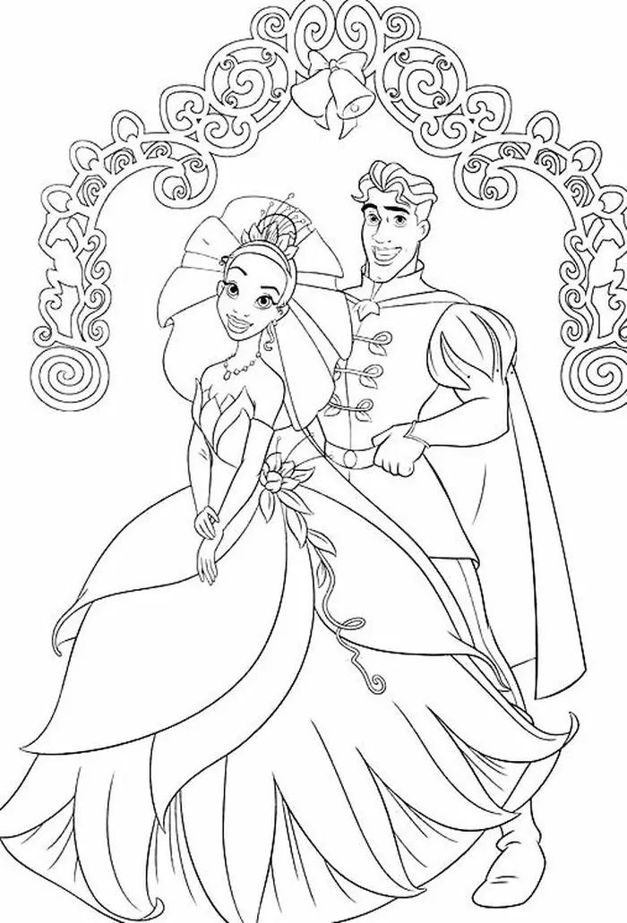 Tiana coloring pages pdf