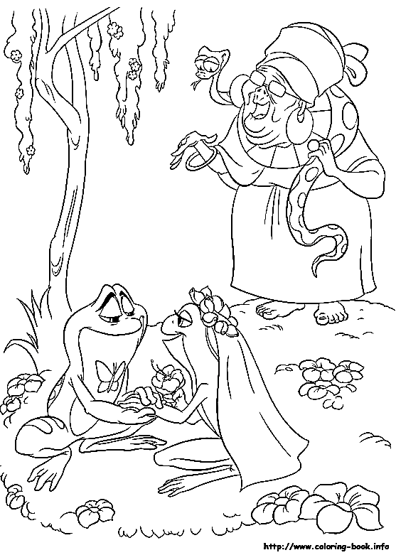 Princess and the frog coloring pages printable for free download