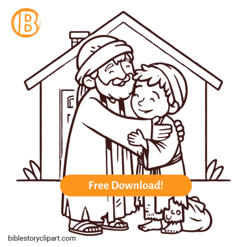 The return of the prodigal son coloring page