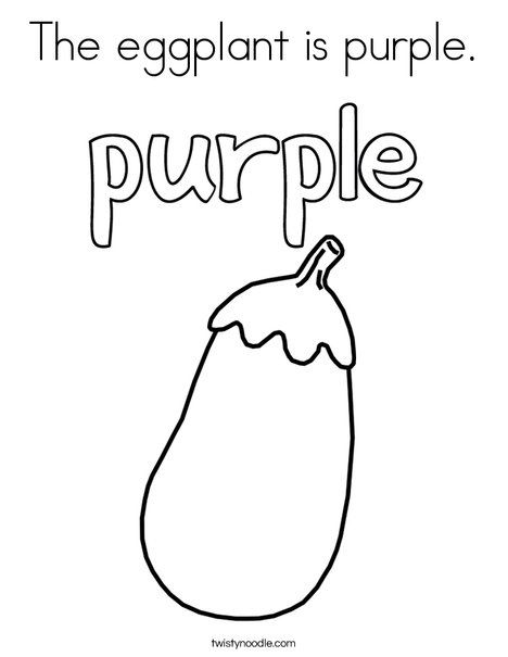 The eggplant is purple coloring page