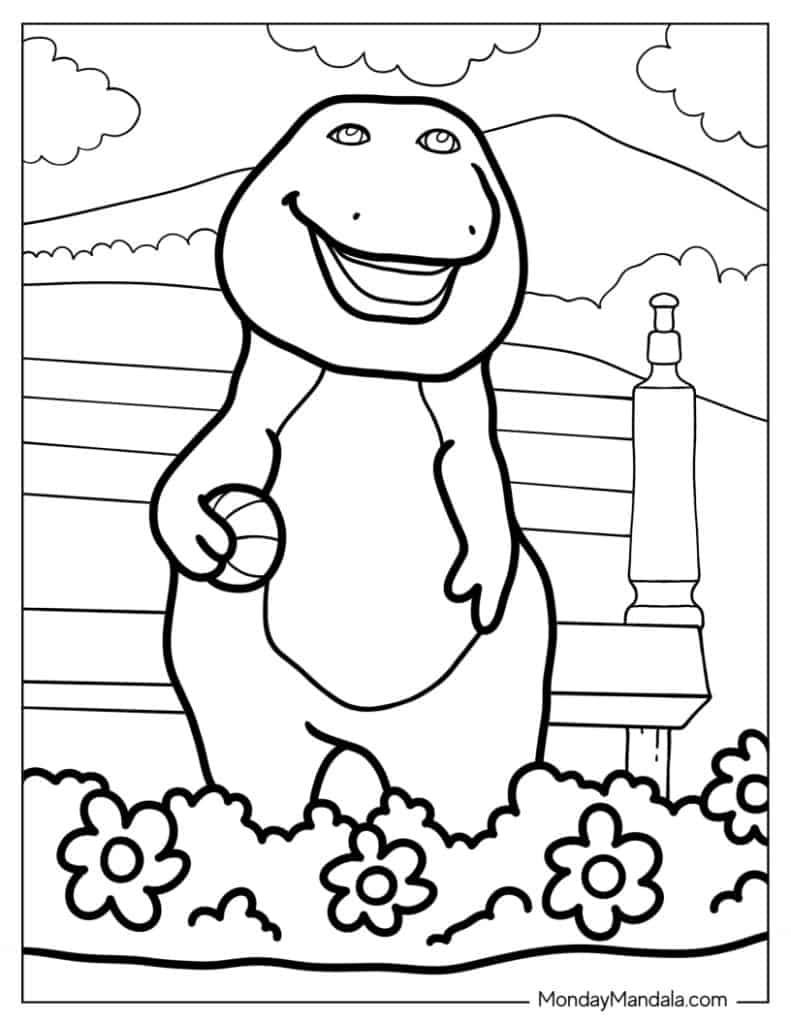 Barney coloring pages free pdf printables