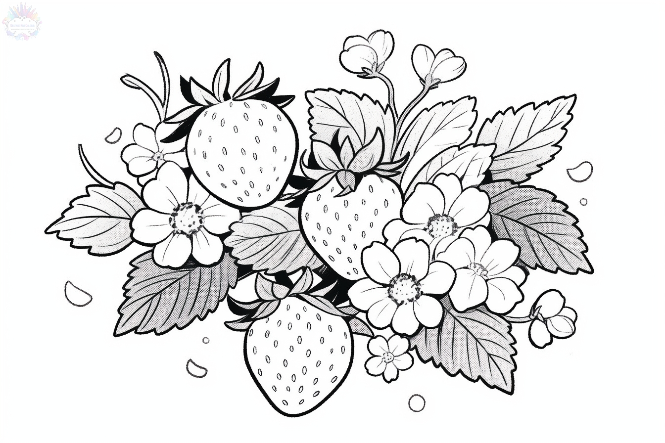 Strawberry coloring pages