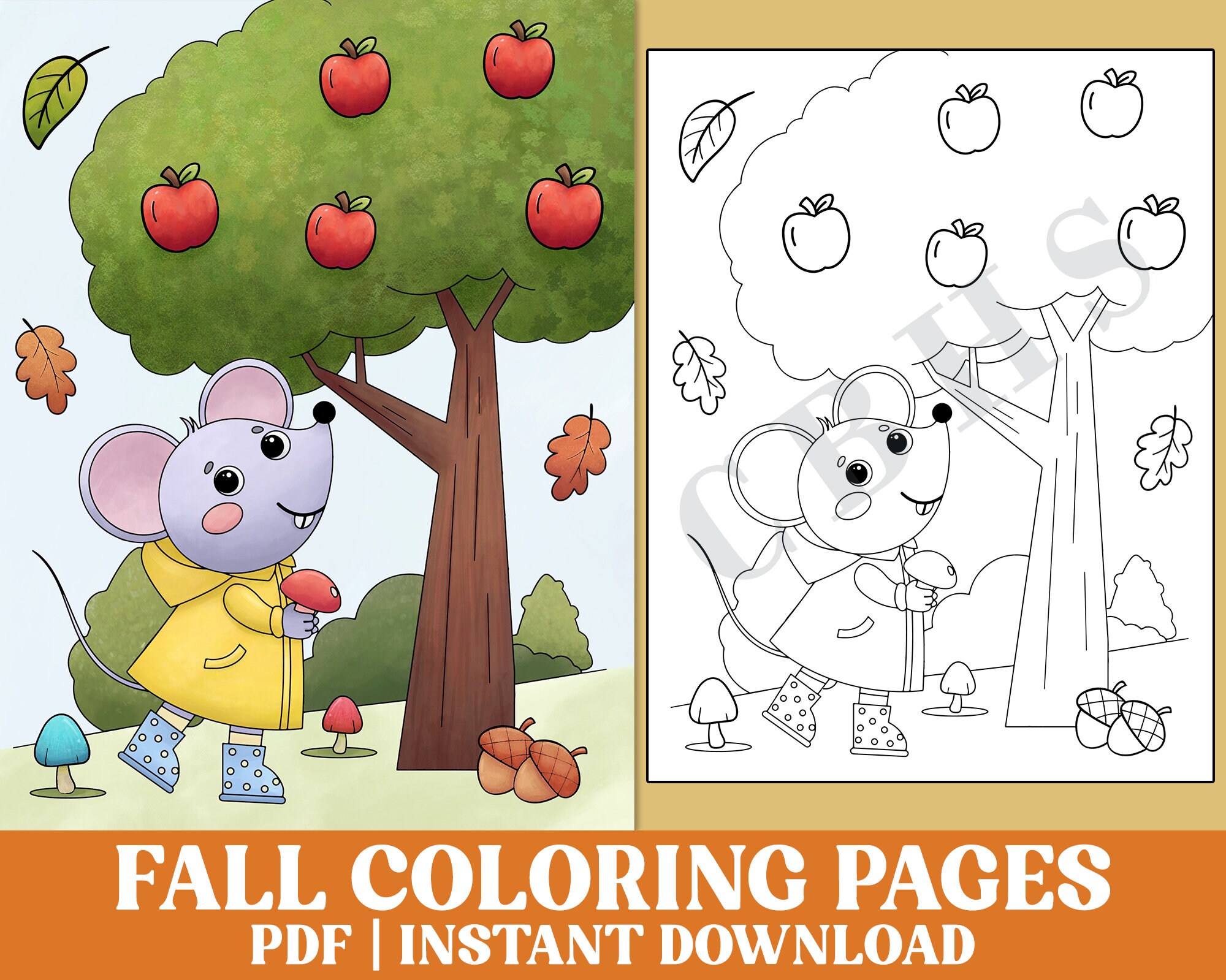 Fall coloring pages for kids printable v kids coloring pages pdf file download cute autumn coloring page kids coloring book pages