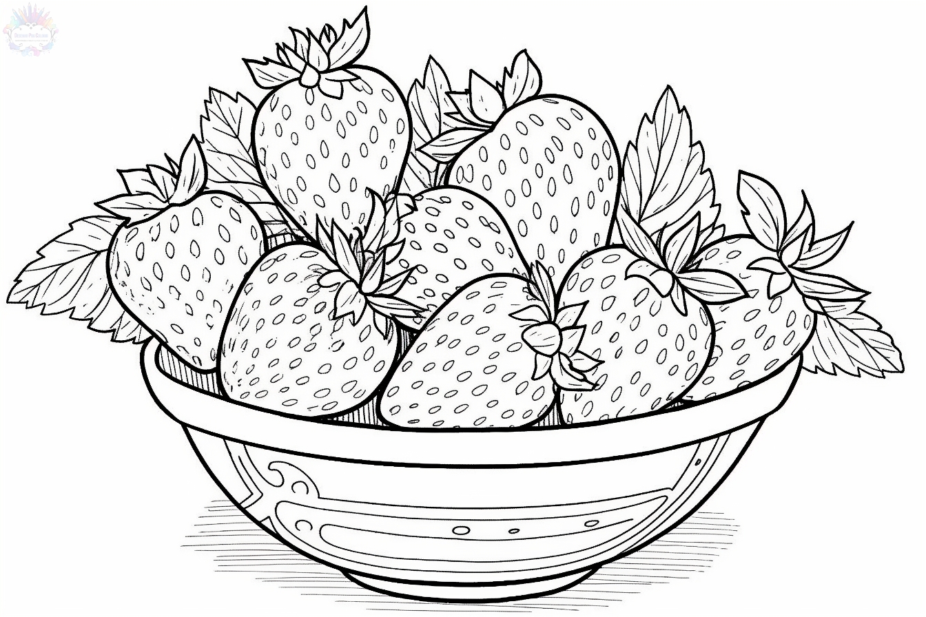 Strawberry coloring pages