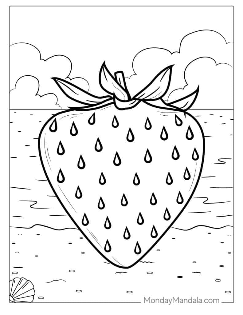 Strawberry coloring pages free pdf printables