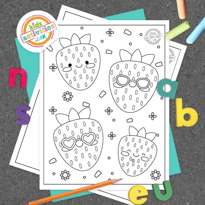 Sweetest strawberries coloring pages kids activities blog