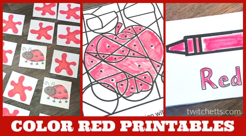 Color red worksheets for preschool