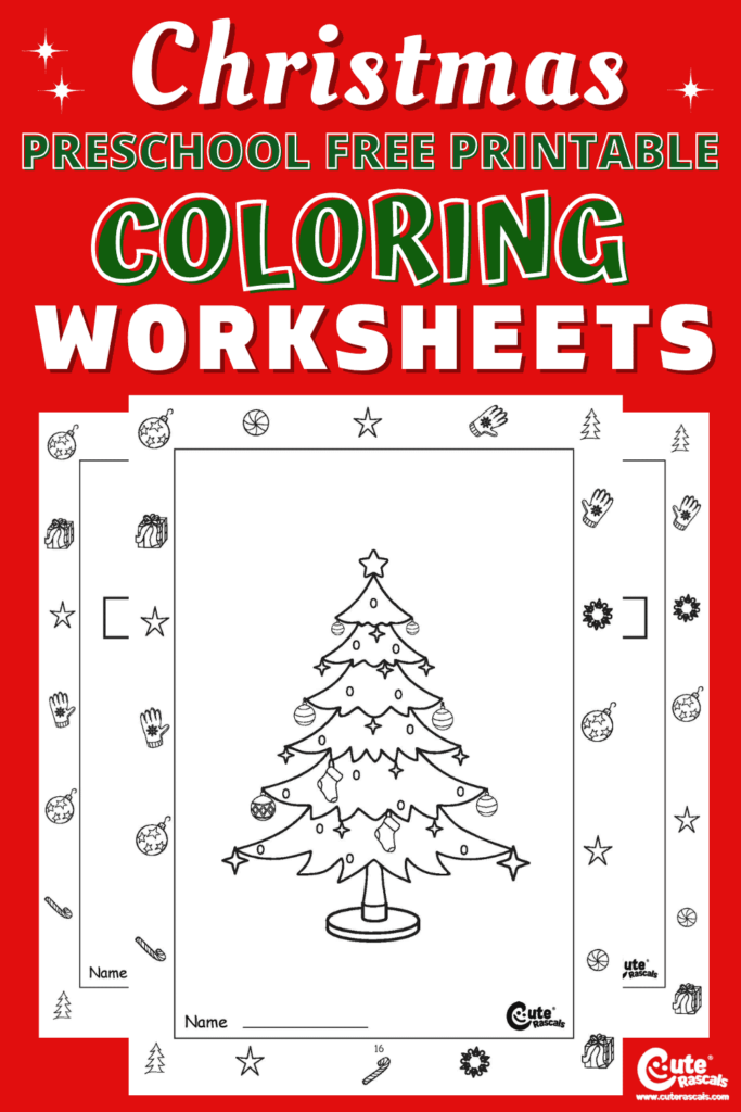 Printable christmas coloring pages preschool worksheets