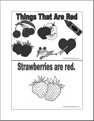 Coloring pages red things booklet