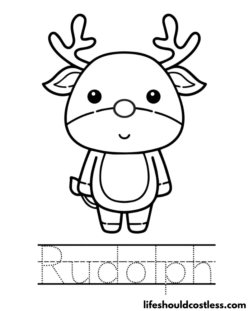 Rudolph coloring pages free printable pdf templates