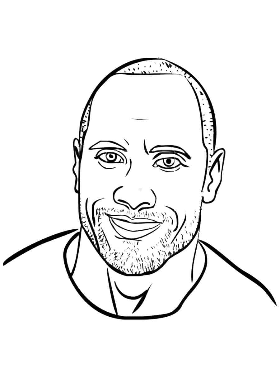 Happy dwayne johnson coloring page