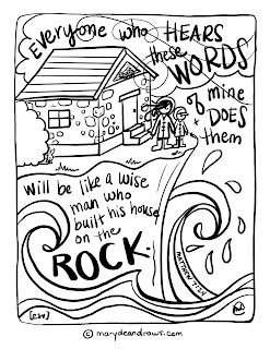 A life on the rock matthew bible coloring page in english and spanish