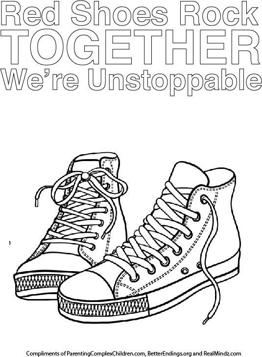 Coloring sheets â red shoes rock