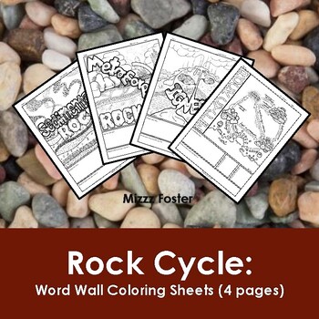 Rock cycle word wall coloring sheets pages by mizzz foster tpt