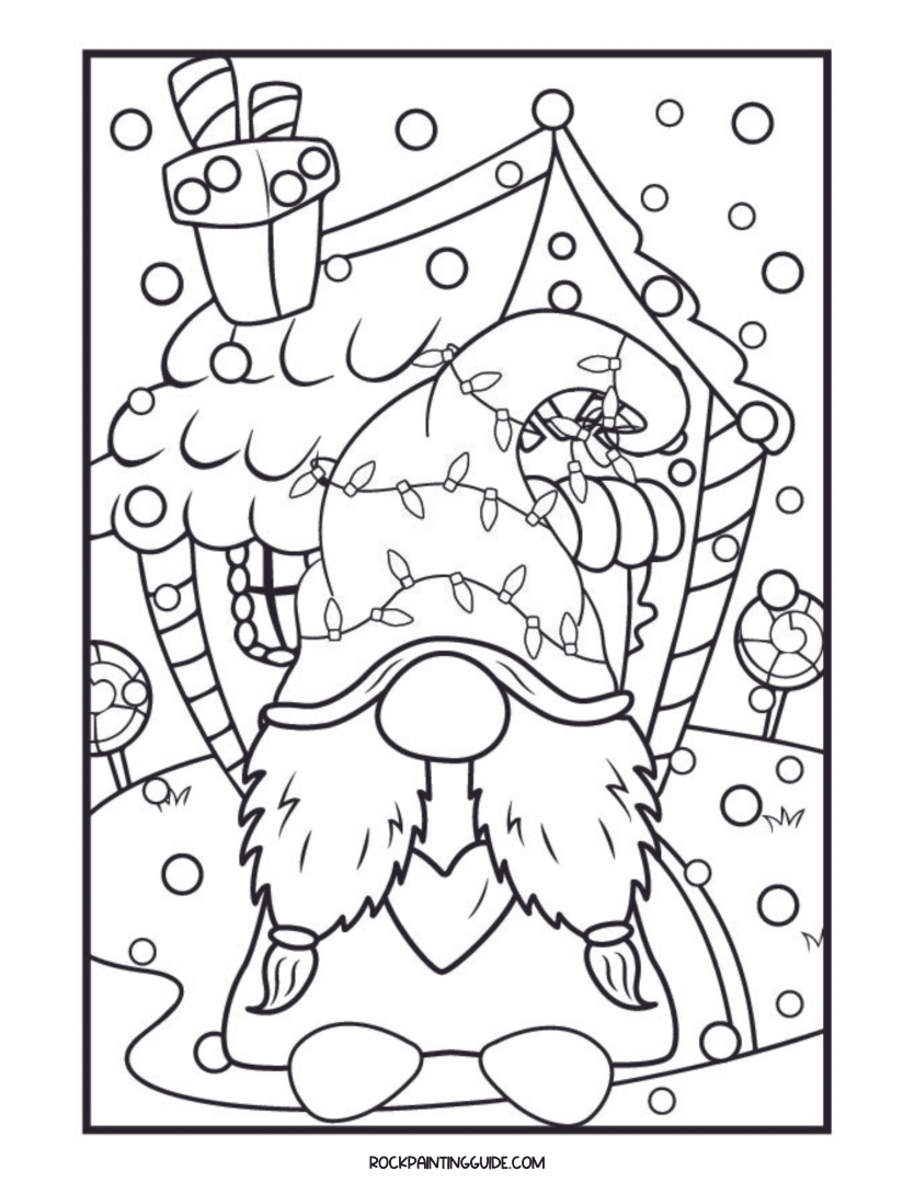 Cute christmas gnome coloring pages free printables