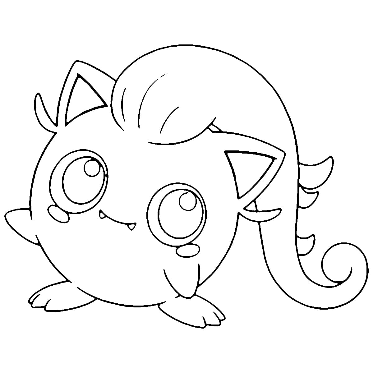 Cute scream tail pokemon coloring page