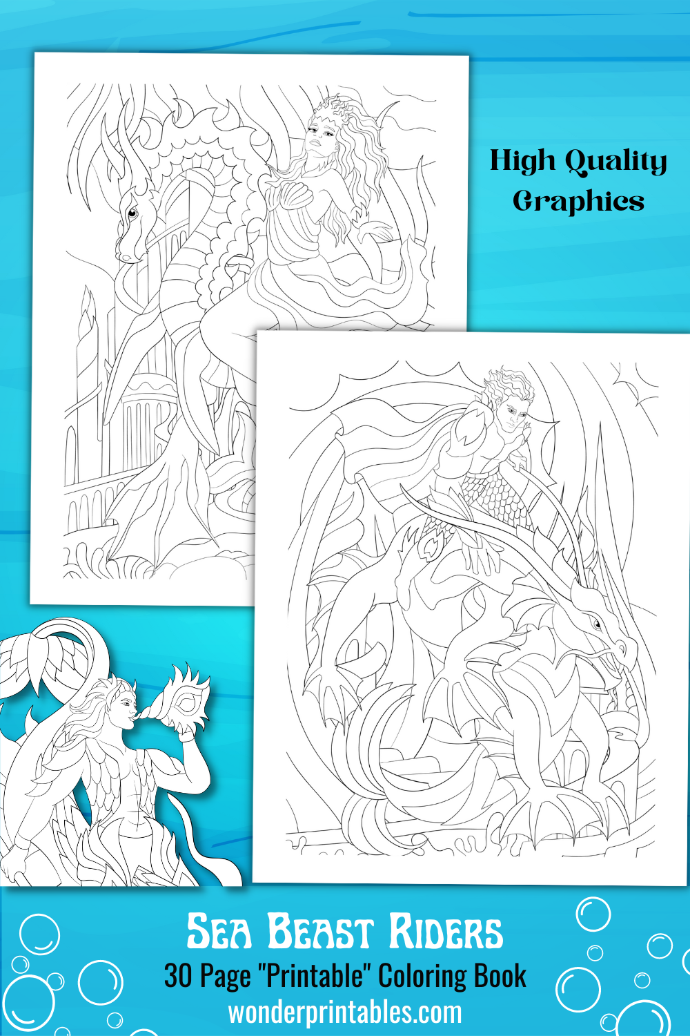 Sea beast riders coloring book