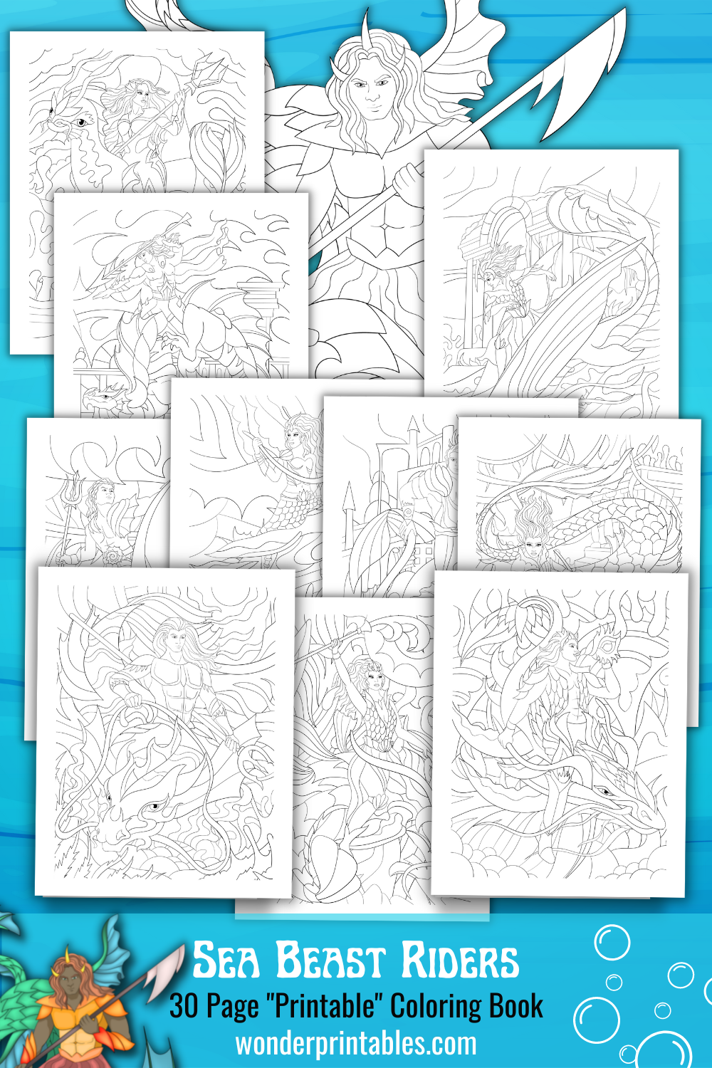 Sea beast riders coloring book